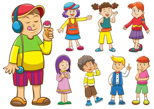 Set di bambini dei cartoni animati . — Foto Stock