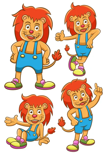 Lion cartoon set — Stock Photo, Image