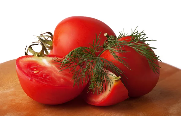Diced tomatoes with dill — Stock Photo, Image