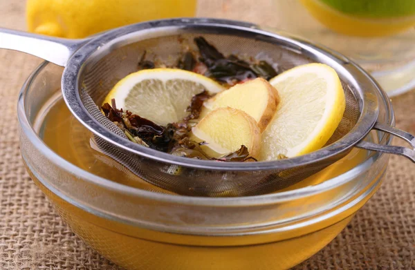 Herbal tea with lemon — Stock Photo, Image