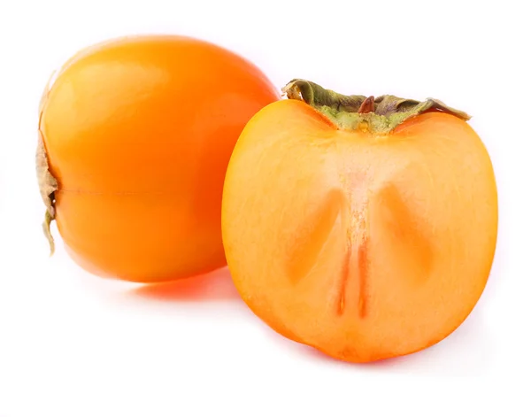 Ripe persimmon on a white — Stock Photo, Image