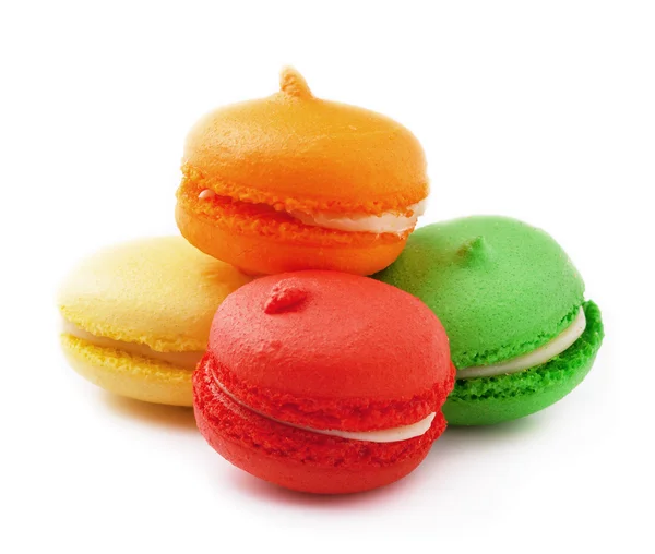 Colorful macaroons on white — Stock Photo, Image