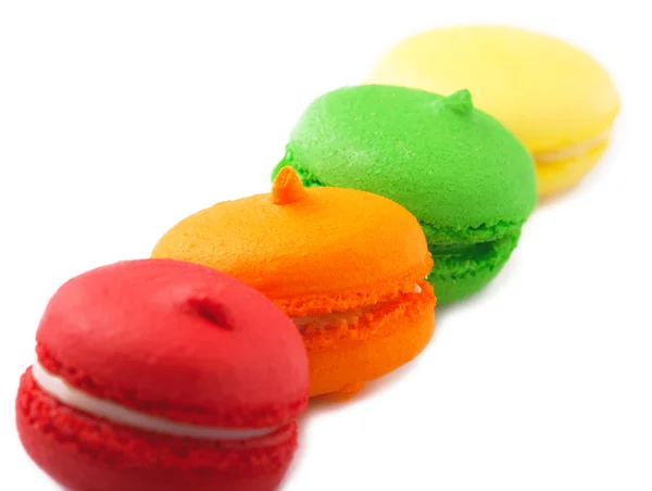 Colorful macaroons on white — Stock Photo, Image