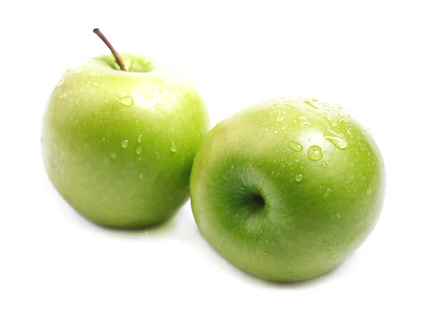 Mogen saftig grön äpple. — Stockfoto
