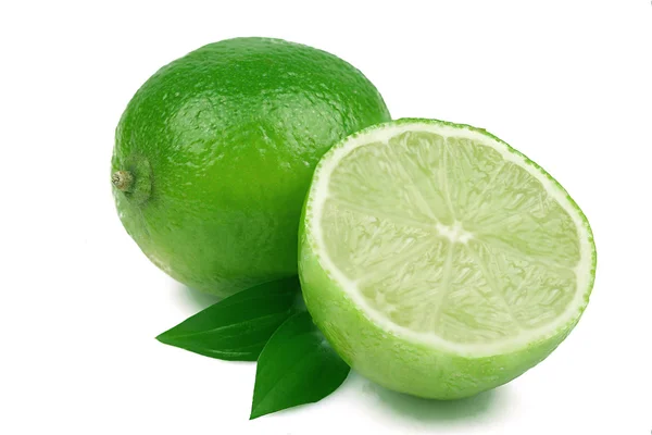 Ripe lime on white — Stock Photo, Image