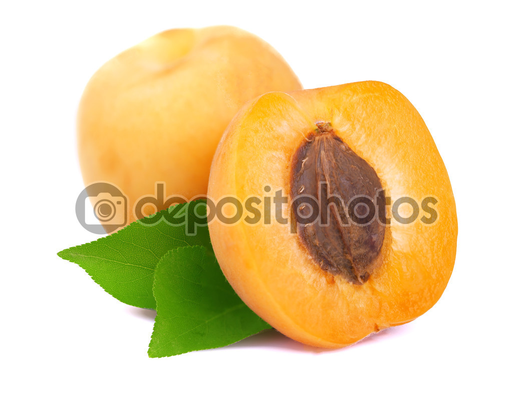 Ripe apricot  on white