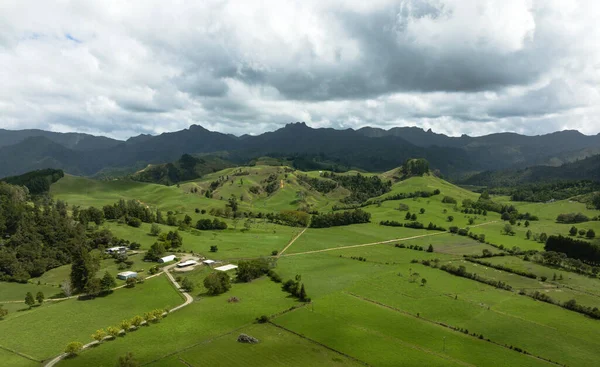 Bewölkter Morgen Der Ländlichen Region Waikato Luftaufnahme Nordinsel Neuseeland — Stockfoto