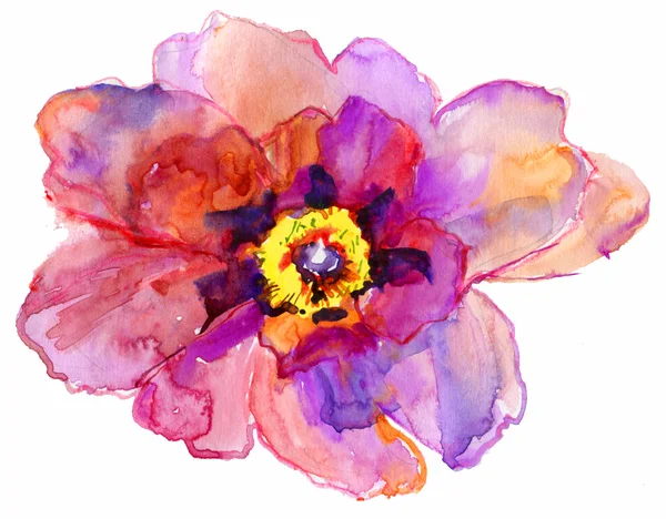 Luxurious white peony flower painted in pastel colors. painting — Stock Photo, Image