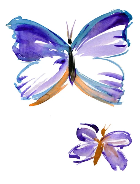 Delicate butterfly hand painted. — Stock Photo, Image