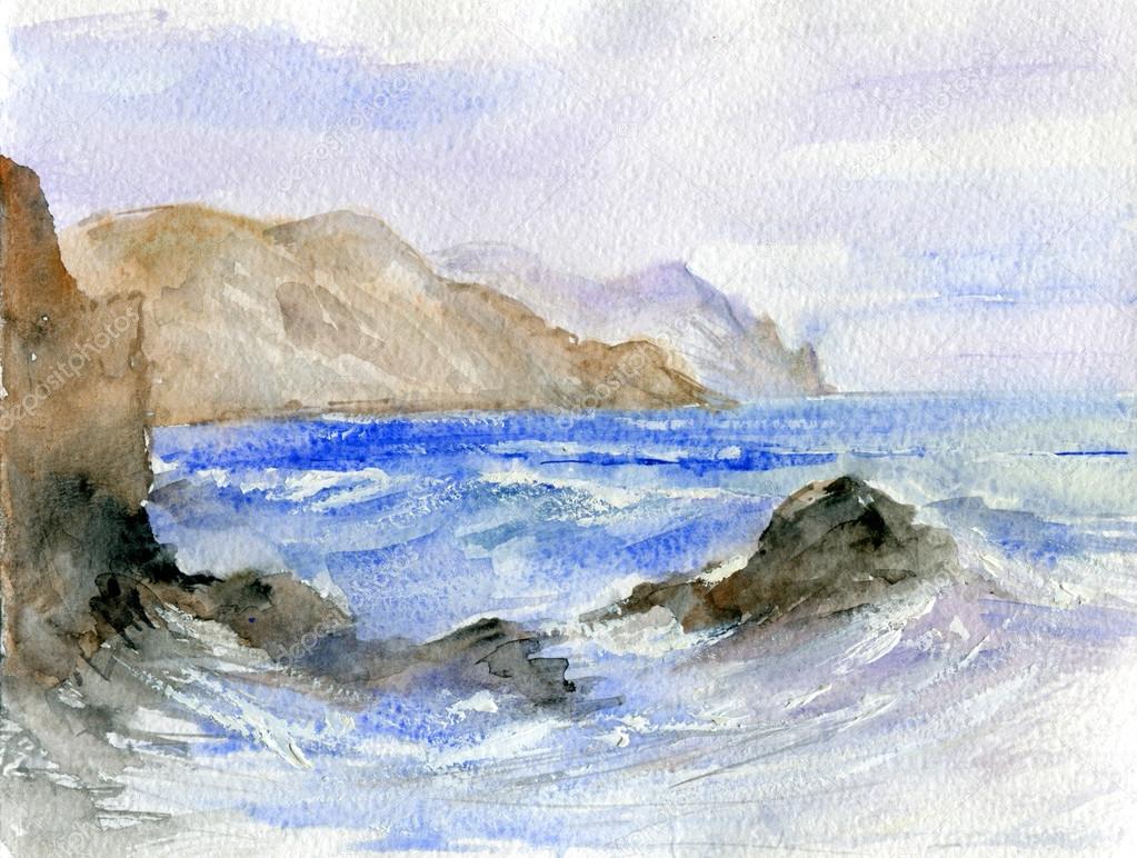 Seascape. Watercolor.