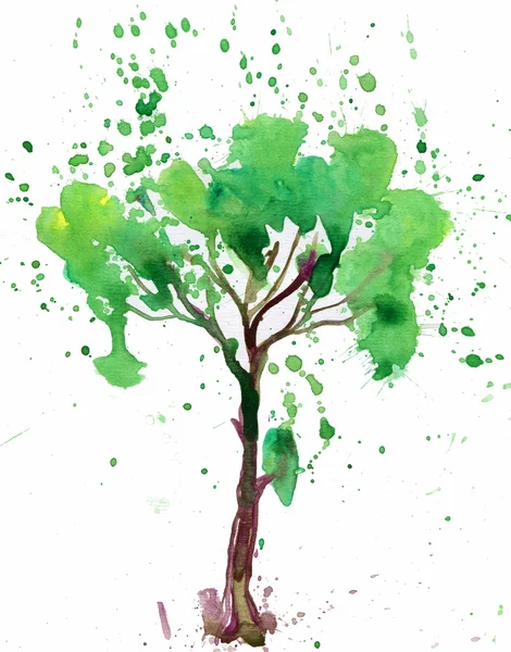 Tree. watercolor — Stock Photo, Image
