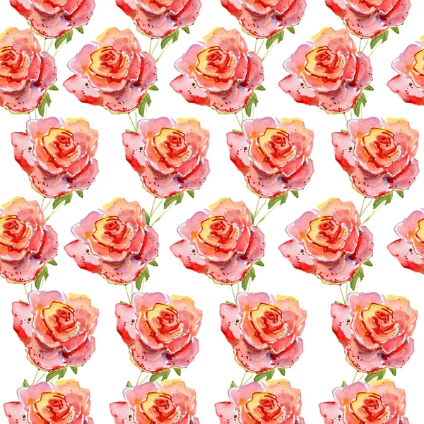 Varrat nélküli akvarell festmények rózsákkal. — Stock Fotó