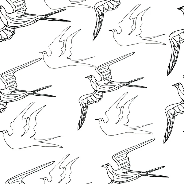 Naadloos patroon met vogels — Stockfoto
