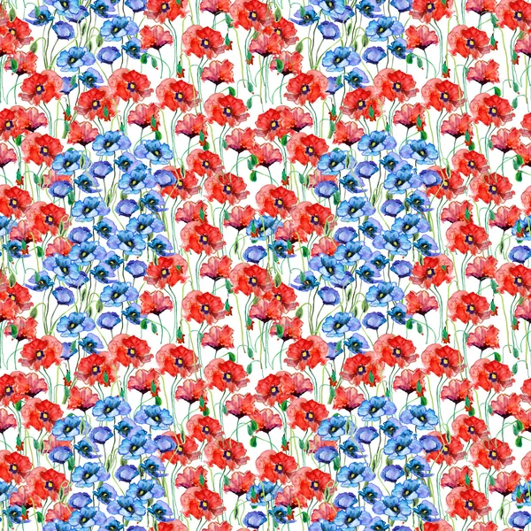 Seamless floral pattern. watercolor. Stock Photo