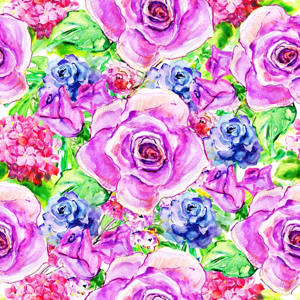 Seamless floral pattern. watercolor. Royalty Free Stock Photos