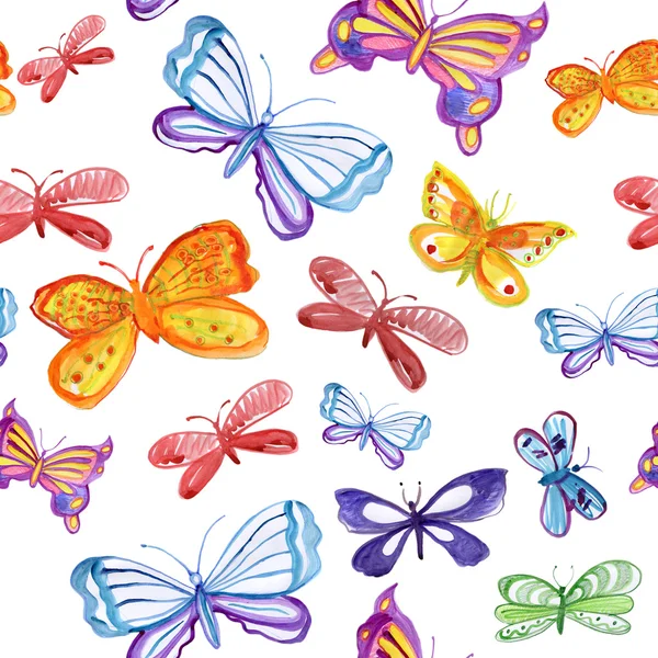 Бесшовный рисунок с бабочками — стоковое фото