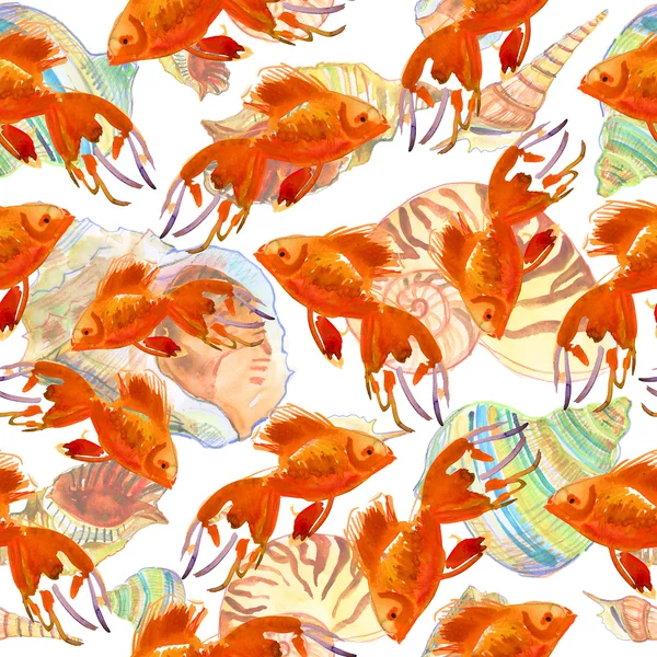 Fish. pattern. watercolor — Stock Photo, Image