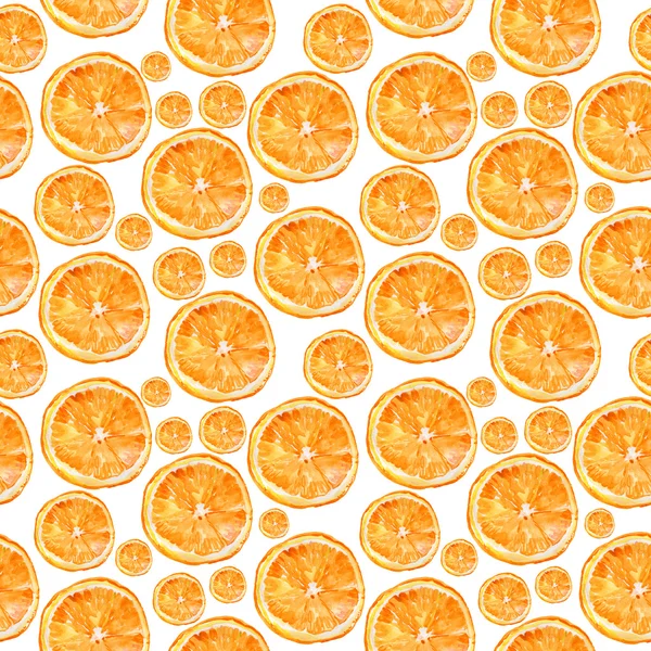 Aquarellmuster mit Orangen. — Stockfoto