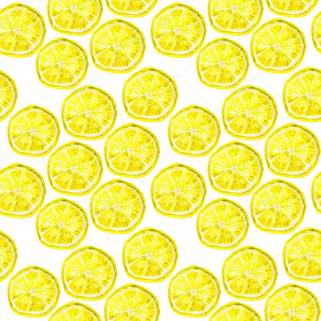 Abstract background with citrus-fruit of lemon slices.