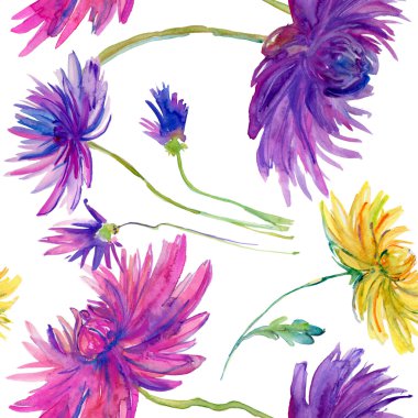 Watercolor Flowers Pattern. clipart