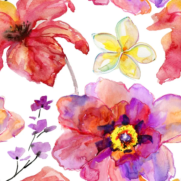 Płynny wzór z kwiatami piwonii. — Zdjęcie stockowe