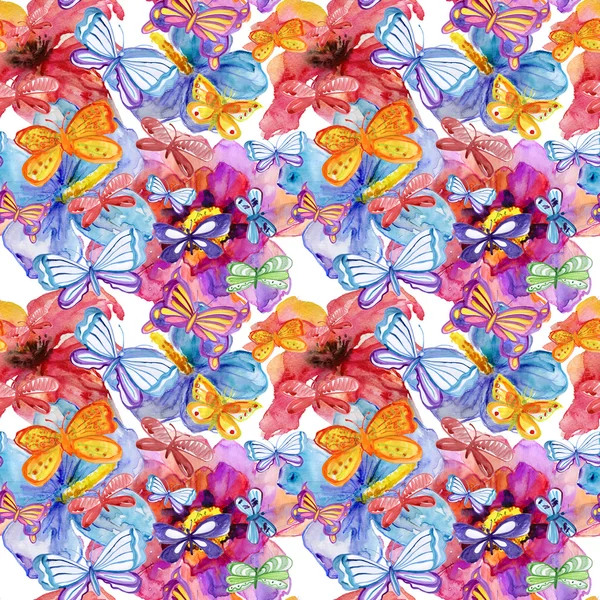 Flores de peônia e borboletas — Fotografia de Stock