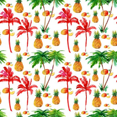 tropikal sorunsuz geçmiş. suluboya