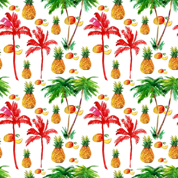 Fondo tropical sin fisuras. acuarela — Foto de Stock