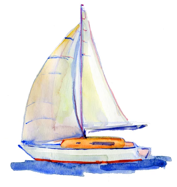 Illustration of sailing yacht — Stock Photo, Image