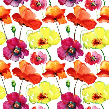 stilize çiçek haşhaş