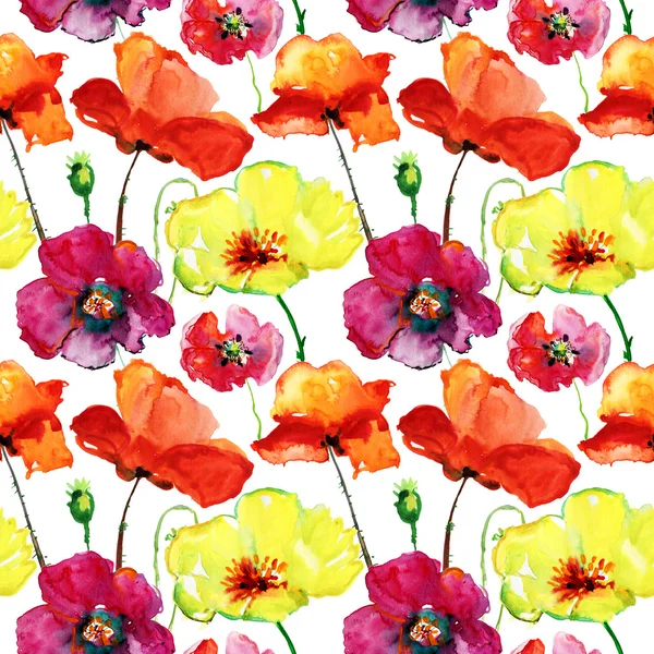 Stylized Poppy flowers — Stock Photo, Image