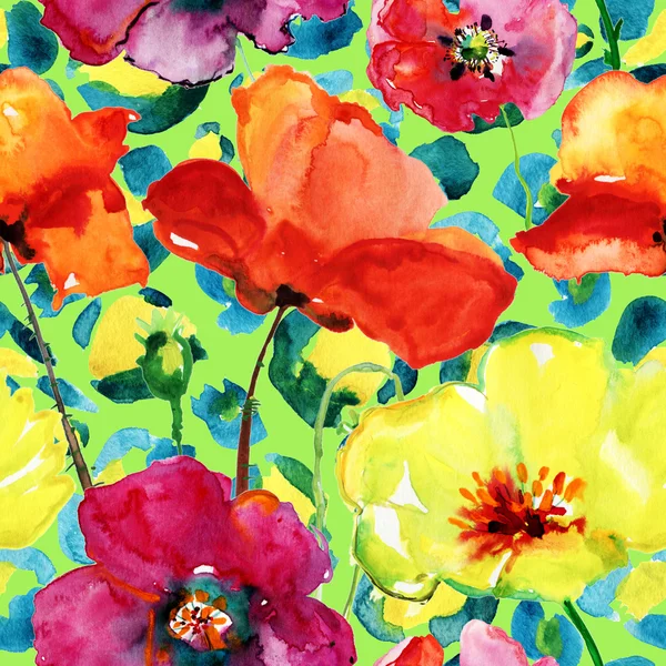 Stylized Poppy flowers — Stock Photo, Image