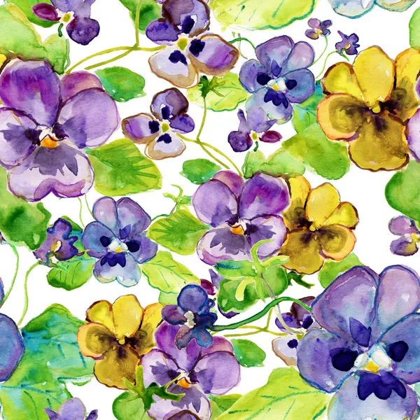 Seamless colorful violet flowers pattern — Stock Photo, Image