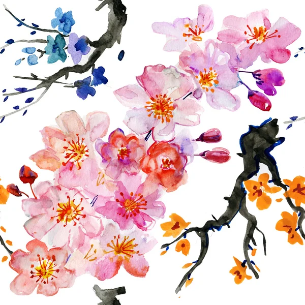 Kirsch- und Pflaumenblüten — Stockfoto