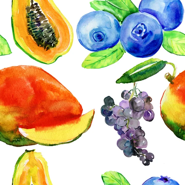 Бесшовный узор с фруктами — стоковое фото