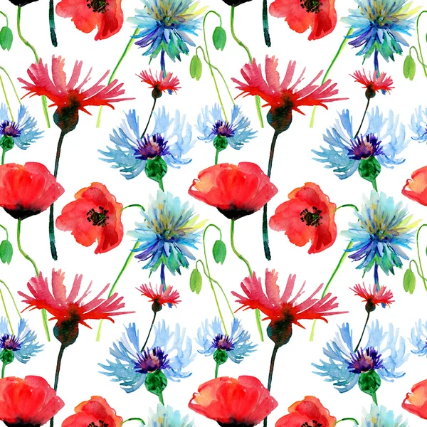 Wallpaper with wild flowers — Stock Photo, Image