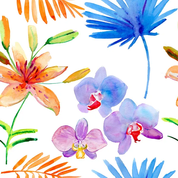 Watercolor floral pattern — Stock Photo, Image