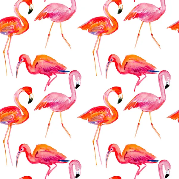 Seamless pattern with a pink flamingo — Stock Photo, Image