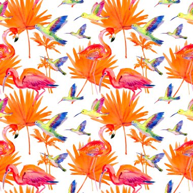 suluboya kuşlar ve yaprakları