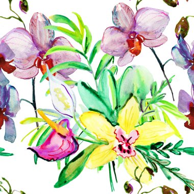 Orkide çiçek deseni