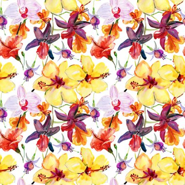 tropik çiçekler seamless modeli