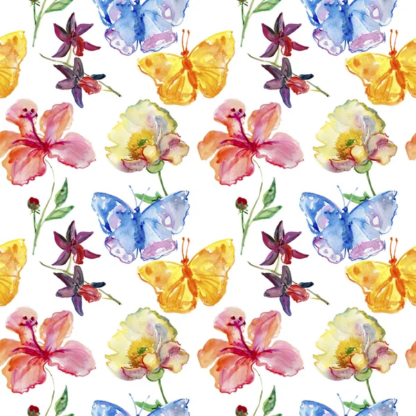 Seamless wallpaper with wild flowers