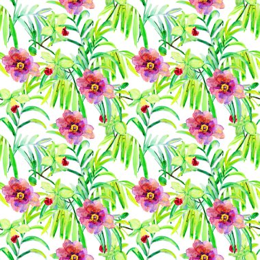 desen palmiye ve bambu ağacı yaprakları