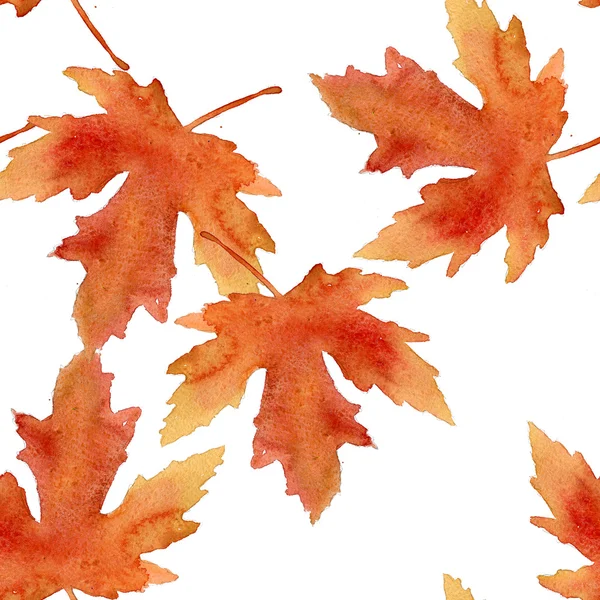 水彩画の葉とシームレスなパターン — ストック写真