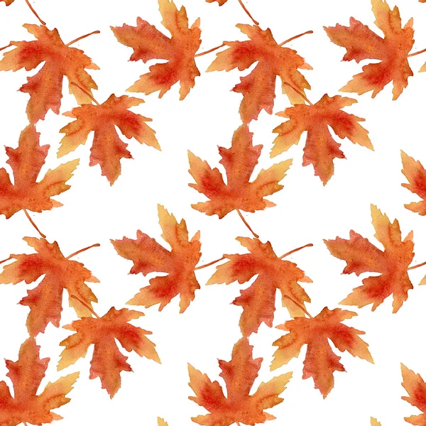 Maple leaves watercolor pattern — Stock Photo, Image