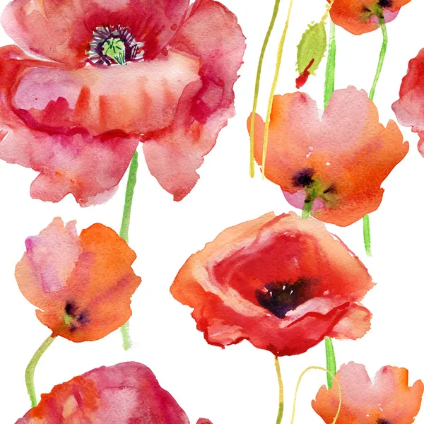 Stylized Poppy flowers — Stock Photo, Image