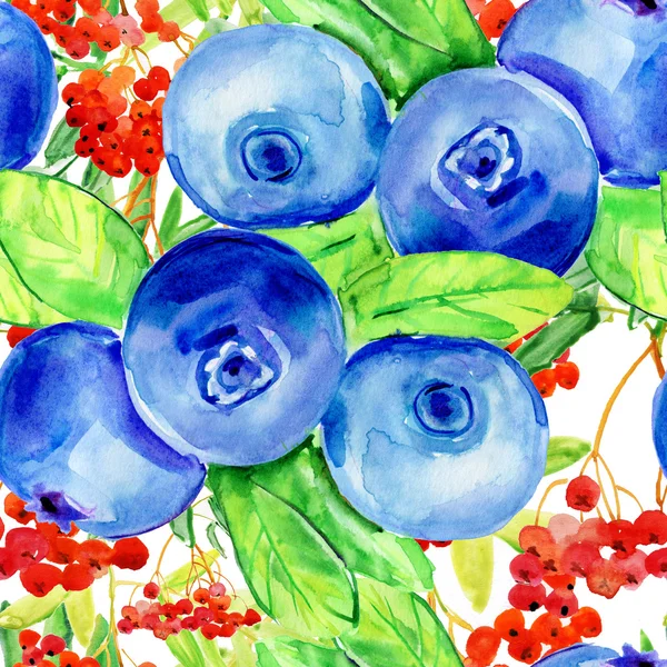 蓝莓无缝图案 — 图库照片