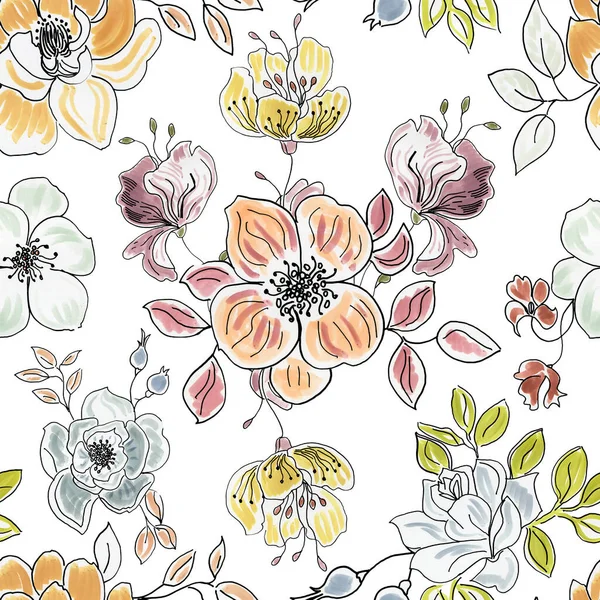 Çiçeksiz desen. vektör illüstrasyonu