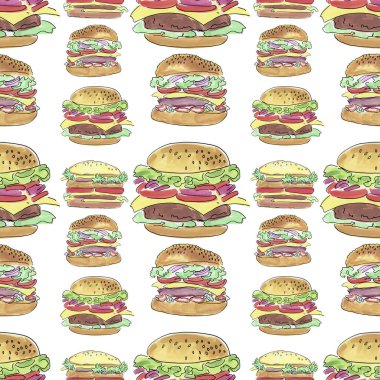 Lezzetli hamburger ile Seamless Modeli
