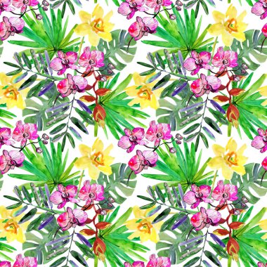  Çiçek deseni. El çizimi çizimi, suluboya çizimi